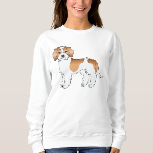 Abrikoos Parti-kleur Mini Goldendoodle Hond Trui (Voorkant)