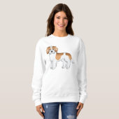 Abrikoos Parti-kleur Mini Goldendoodle Hond Trui (Voorkant volledig)