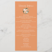 Abrikoos Perzik Bloemige Trouwmenu Menu (Voorkant)