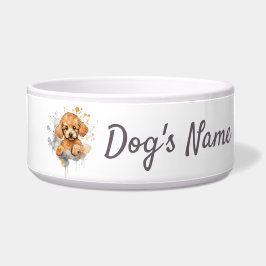 Abrikoos Poedel Puppy Keramische Pet Bowl Voerbakje