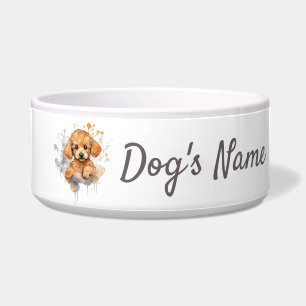 Abrikoos Poedel Puppy Keramische Pet Bowl Voerbakje