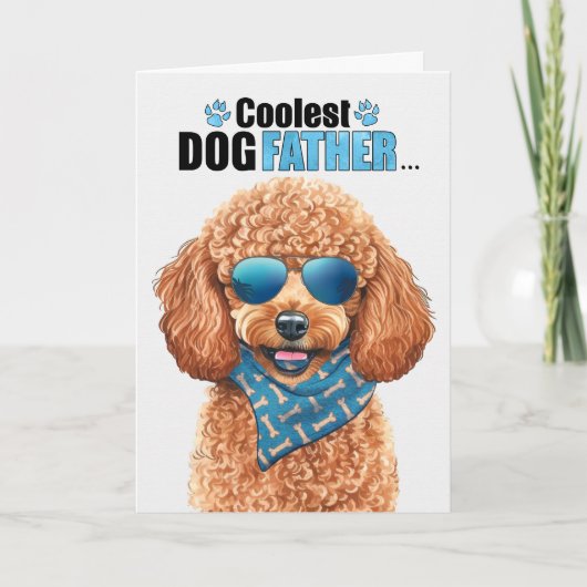 Abrikoos Poodle Dog Coolest Dad Vaderdag Feestdagen Kaart (Voorkant)
