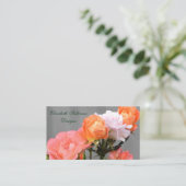 Abrikoos Roos Floral Beauty Design Persoonlijk Visitekaartje (Staand voorkant)