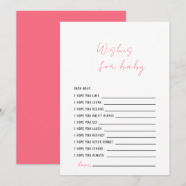 Abrikoos Roze Baby shower Wensen voor de Baby Kaart