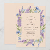 Abrikoos Sering Wilde Bloemen Bruiloft Kaart (Voorkant / Achterkant)