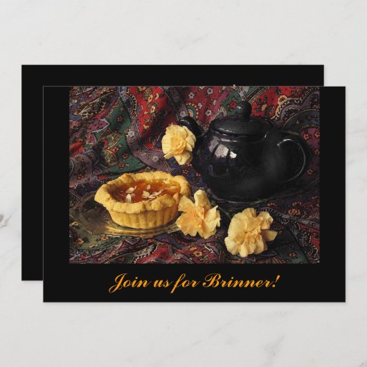 Abrikoos Tart Brinner Uitnodiging (Voorkant / Achterkant)