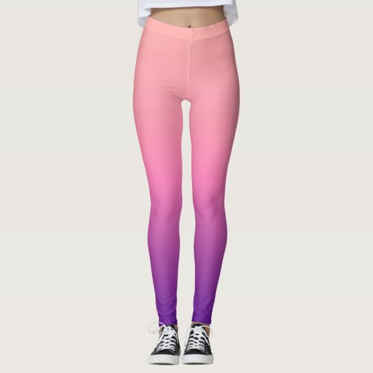 Abrikoos tot Paarse Leggings (Voorkant)