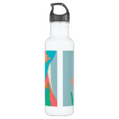 Abrikoos Tulpen Artistieke Moderne Kleurenblokken  Waterfles (Achterkant)