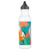 Abrikoos Tulpen Artistieke Moderne Kleurenblokken  Waterfles (Rechts)