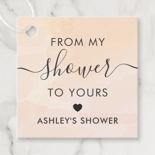 Abrikoos van mijn douche naar de jouwe, Vrijgezell Bedankjes Labels (Voorkant)