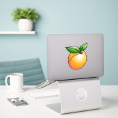 Abrikoos vinyl op maat gesneden sticker (Laptop op bureau)