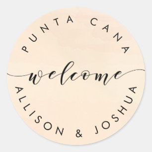 Abrikoos Welkom Sticker Labels voor Hotel Welkomst