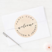 Abrikoos Welkom Sticker Labels voor Hotel Welkomst (Envelop)