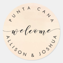 Abrikoos Welkom Sticker Labels voor Hotel Welkomst