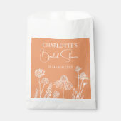 Abrikoos Wildbloemen Geschetste bloemen Bedankzakje (Voorkant)