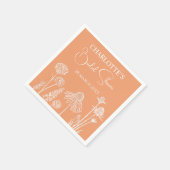 Abrikoos Wildbloemen Schetst Bloemen Vrijgezellenf Servet (Hoek)