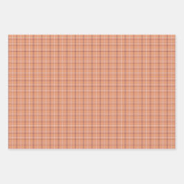 Abrikoos Witte Geruite Klassieke Patroon Inpakpapier Vel