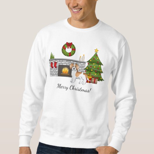 Abrikoos & Witte Mini Goldendoodle - Kerst Kamer Trui (Voorkant)