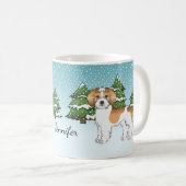 Abrikoos & Witte Mini Goldendoodle Winterbos Koffiemok (Voorkant rechts)