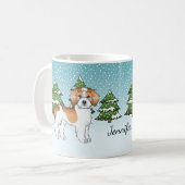 Abrikoos & Witte Mini Goldendoodle Winterbos Koffiemok (Voorkant links)