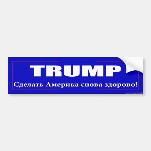 AbrikoosHitler: "Trump Russisch" bumpersticker (Voorkant)