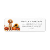 Abrikooskleurig Poodle Herfst Retouradres Etiket (Voorkant)