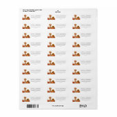 Abrikooskleurig Poodle Herfst Retouradres Etiket (Full Sheet)