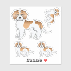 Abrikooskleurige Parti-kleur Mini Goldendoodle Hon Sticker