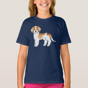 Abrikooskleurige Parti-kleur Mini Goldendoodle Hon T-shirt
