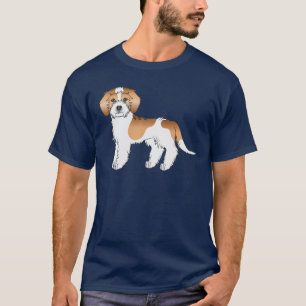 Abrikooskleurige Parti-kleur Mini Goldendoodle Hon T-shirt