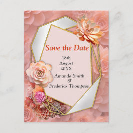 Abrikozen Crush Succulent Kleuren voor 2024 Aankondigingskaart