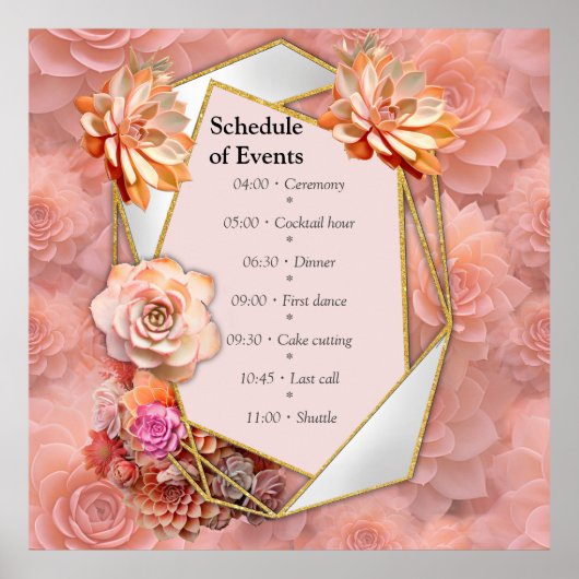 Abrikozen Crush Succulente Kleuren Poster (Voorkant)