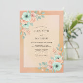 Abrikozen Delicate Lente Bruiloft Kaart (Staand voorkant)