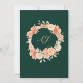 Abrikozen Emerald Wildflower bruiloft uitnodiging (Achterkant)