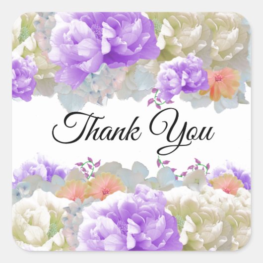 Abrikozen en krottenbloem Dank je Sticker (Voorkant)