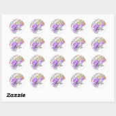 Abrikozen en Plum Floral Bouquet Dank je Sticker (Vel)