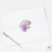 Abrikozen en Plum Floral Bouquet Dank je Sticker (Envelop)