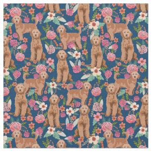 Abrikozen Golden Doodle  floraalmarine Stof