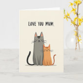 Abrikozen Kitten Moederdag Kaart (Gele Bloem)