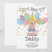 Abrikozen Labradoodle Hond Verjaardagsfeestje Uitn Kaart (Voorkant / Achterkant)