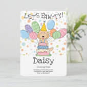 Abrikozen Labradoodle Hond Verjaardagsfeestje Uitn Kaart (Staand voorkant)