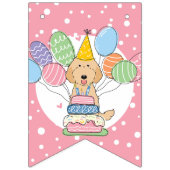 Abrikozen Labradoodle Verjaardagsfeestje Bunting V Vlaggetjes (Eerste vlag)