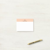 Abrikozen Mooie Persoonlijke Naam Letter Monogram Post-it® Notes (Op bureau)