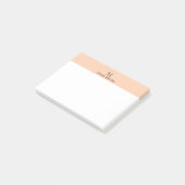 Abrikozen Mooie Persoonlijke Naam Letter Monogram Post-it® Notes (Schuin)