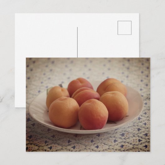 Abrikozen op een bord briefkaart (Voorkant / Achterkant)