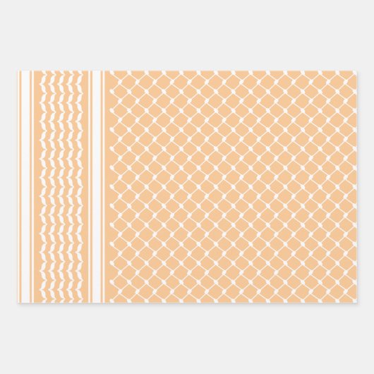 Abrikozen Palestijns Keffiyeh Patroon Ontwerp Inpakpapier Vel (Voorkant 2)