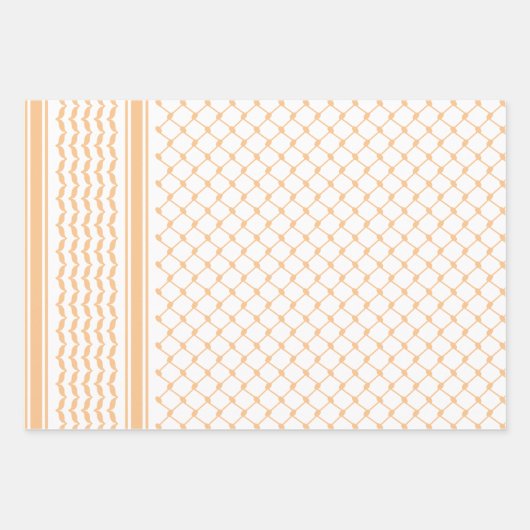 Abrikozen Palestijns Keffiyeh Patroon Ontwerp Inpakpapier Vel (Voorkant)