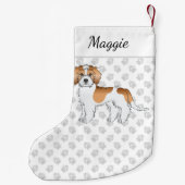 Abrikozen Parti-color Mini Goldendoedle Dog & Name Kleine Kerstsok (Achterkant)