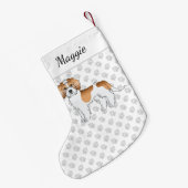 Abrikozen Parti-color Mini Goldendoedle Dog & Name Kleine Kerstsok (Achterkant (Hangend))