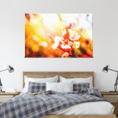 Abrikozen Sakura Bloemen In Het Licht Van De Onder Canvas Afdruk (Insitu (Slaapkamer))
